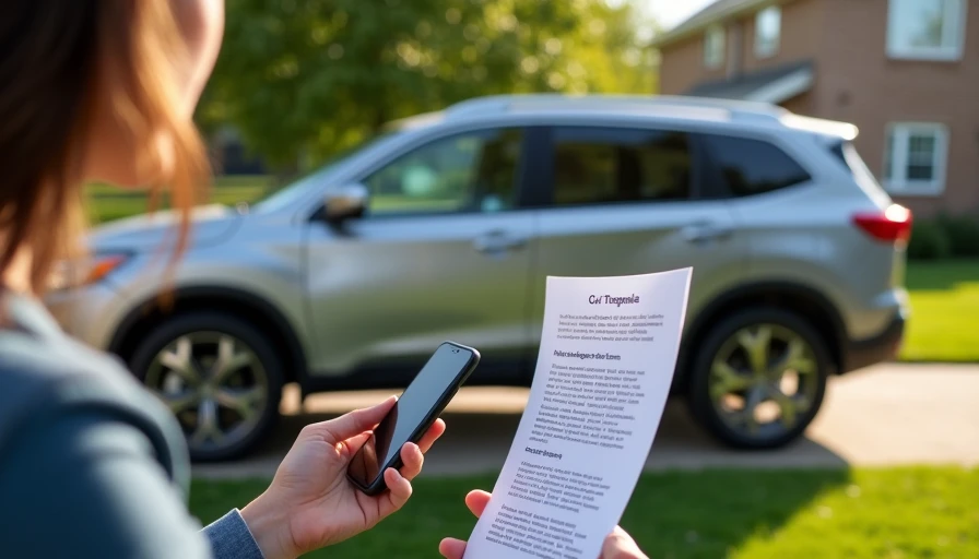 Smartphone text conversation with seller and handwritten car buying question checklist